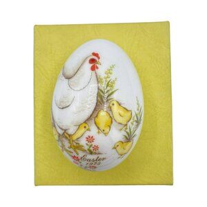 VTG Noritake Japan 1973 MCM Easter Egg Mama Chicken & Chicks Bone China w/Box